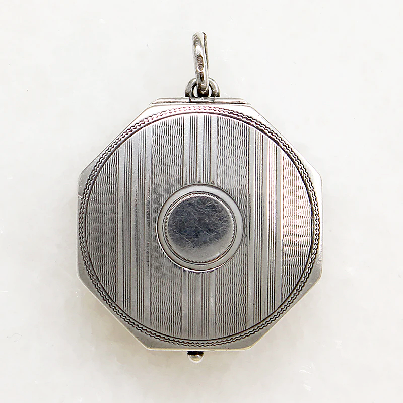 Handsome Pinstriped Sterling Pendant-Box 
