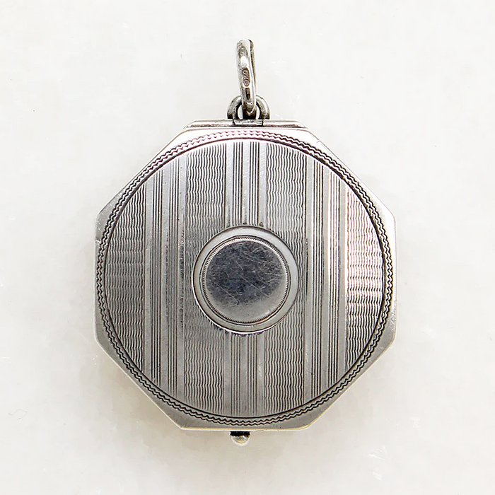 Handsome Pinstriped Sterling Pendant-Box 