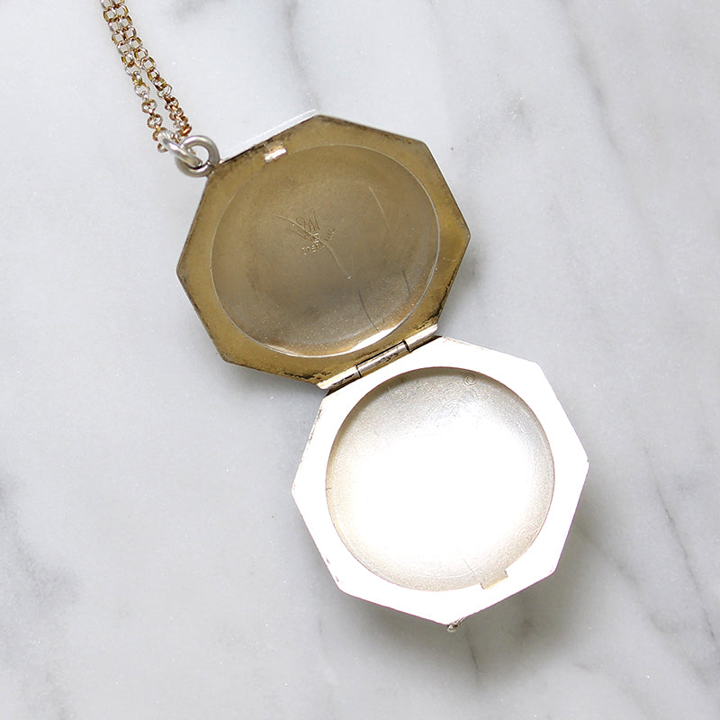 Delightful Edwardian Sterling Silver Octagon Locket