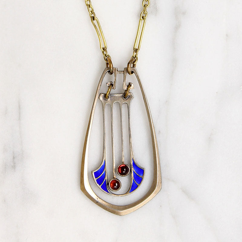 Jugendstil Garnet & Enamel Necklace