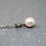 Pretty Cultured Pearl Pendant on Sterling Silver Necklace