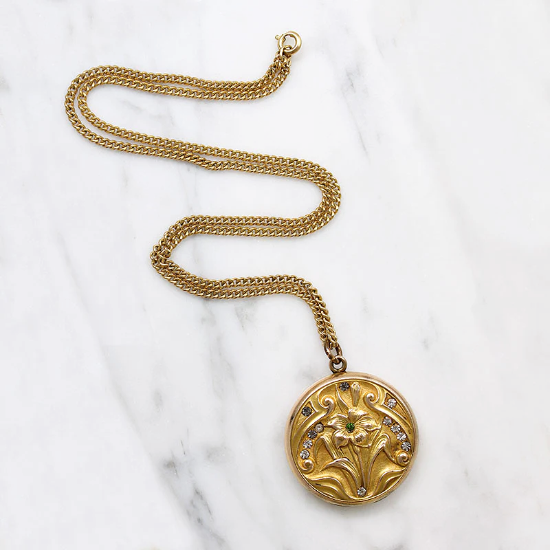 Exuberant CQ&R Art Nouveau Lily Locket 