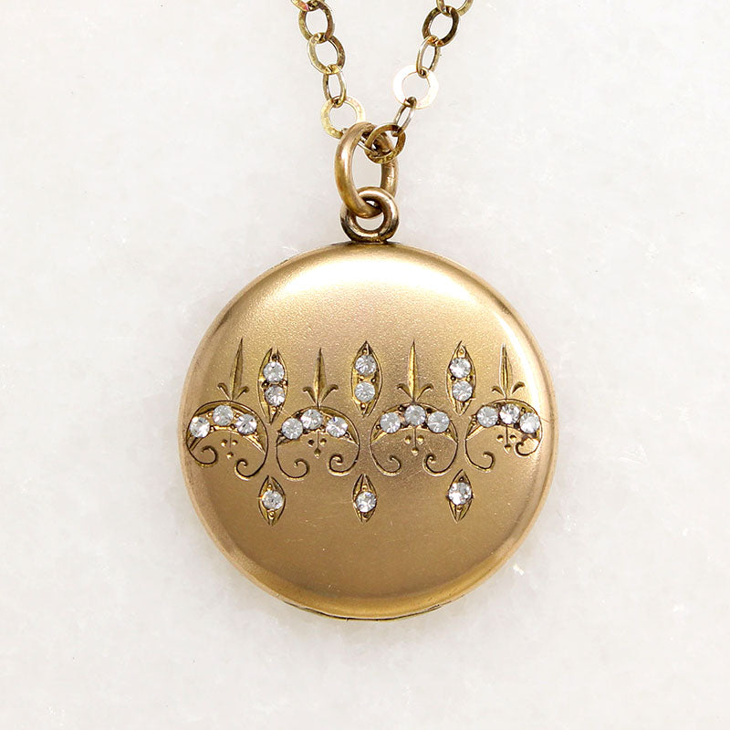 Sparkling Fleur de Lis Art Nouveau Locket