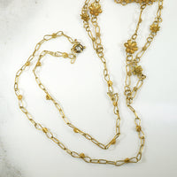 Green Garnet & 22k Gold Faerie Festoon Necklace