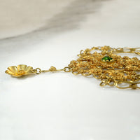 Green Garnet & 22k Gold Faerie Festoon Necklace