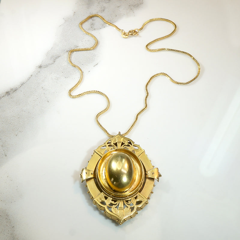 Fabulous 18k Egyptian Revival Locket with Hair Work