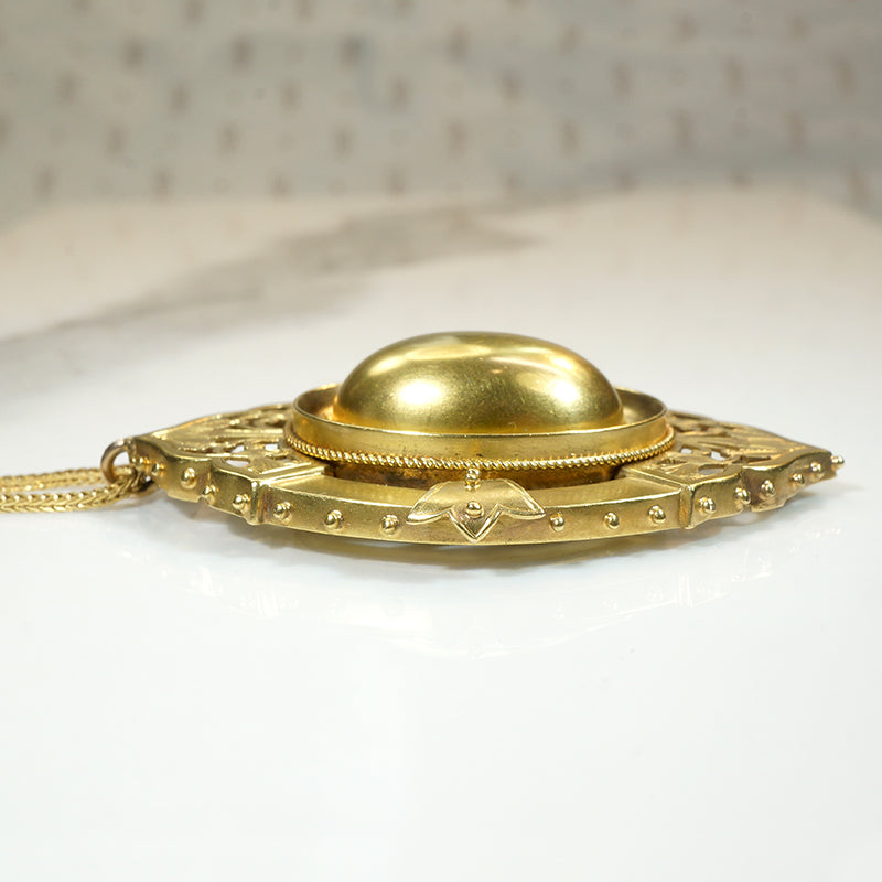 Fabulous 18k Egyptian Revival Locket with Hair Work