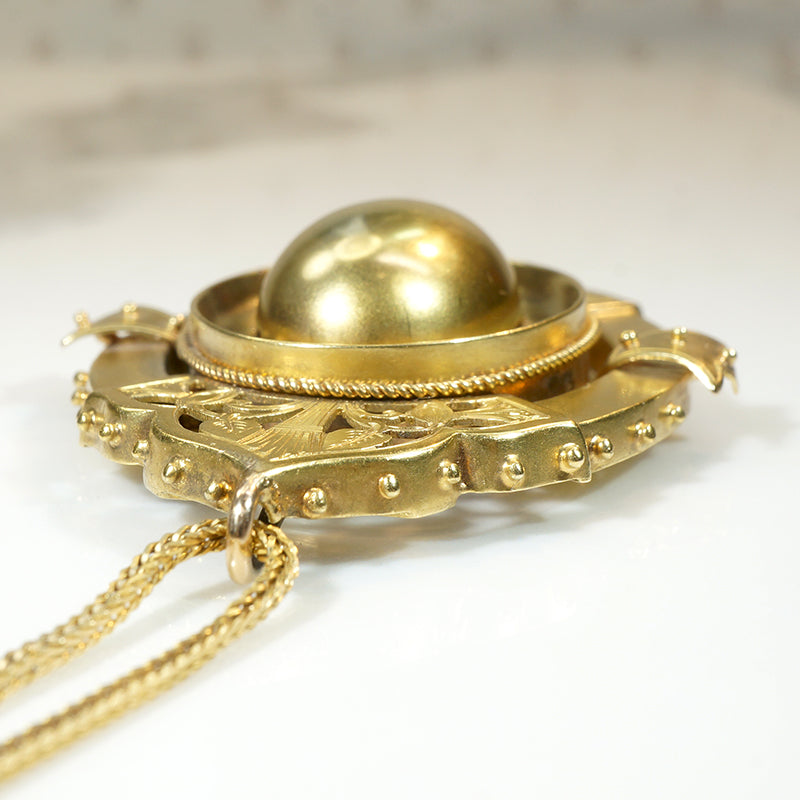 Fabulous 18k Egyptian Revival Locket with Hair Work