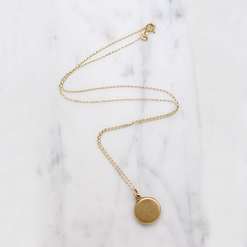 Perfect Little Antique 14k Gold Round Locket