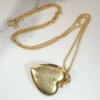 Engraved Gold Filled Heart Locket with Cameo