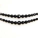 Two Strand Graduated Black Glass Beads with Rhinestones