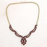 Sassy Purple Rhinestone Costume Necklace