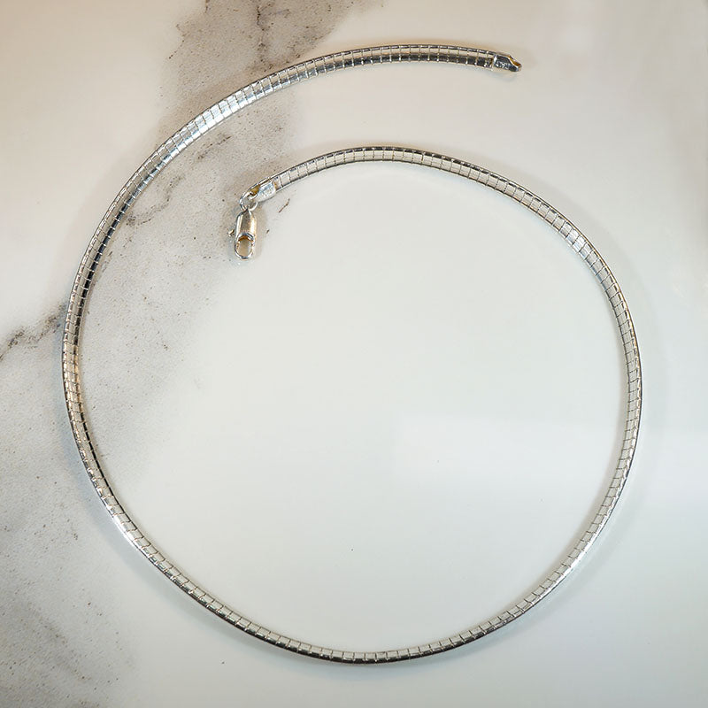 Italian Sterling Silver Omega Chain