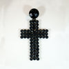 Haunting Victorian French Jet Cross Pendant