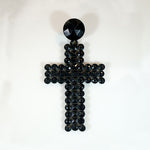 Haunting Victorian French Jet Cross Pendant