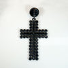 Haunting Victorian French Jet Cross Pendant