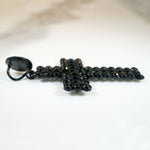 Haunting Victorian French Jet Cross Pendant