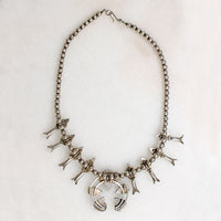 Petite Silver & Turquoise Squash Blossom Necklace