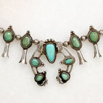 Petite Silver & Turquoise Squash Blossom Necklace