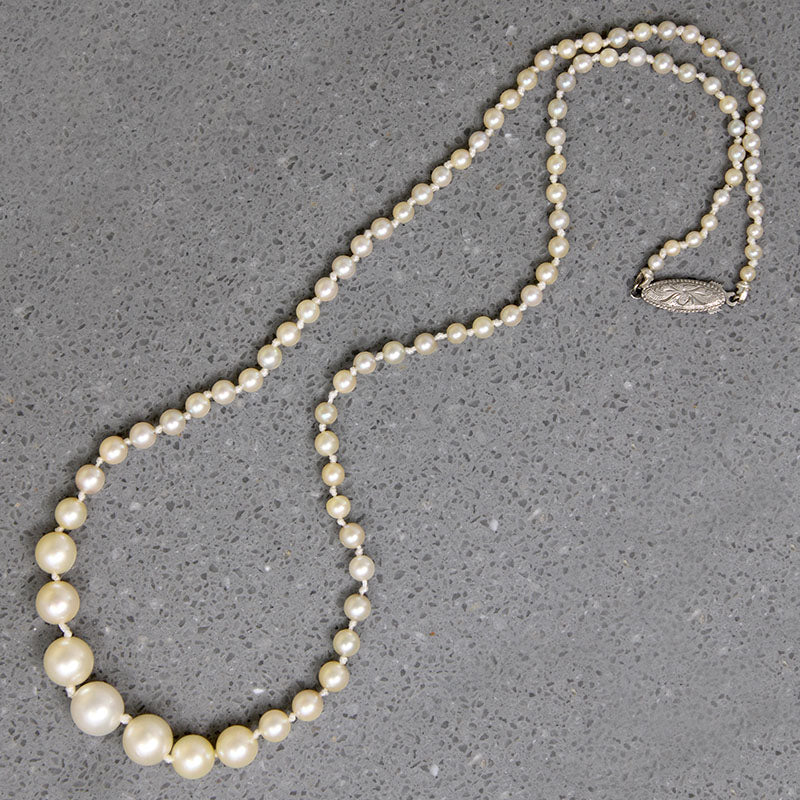 Delicate Princess Length Pearl Necklace