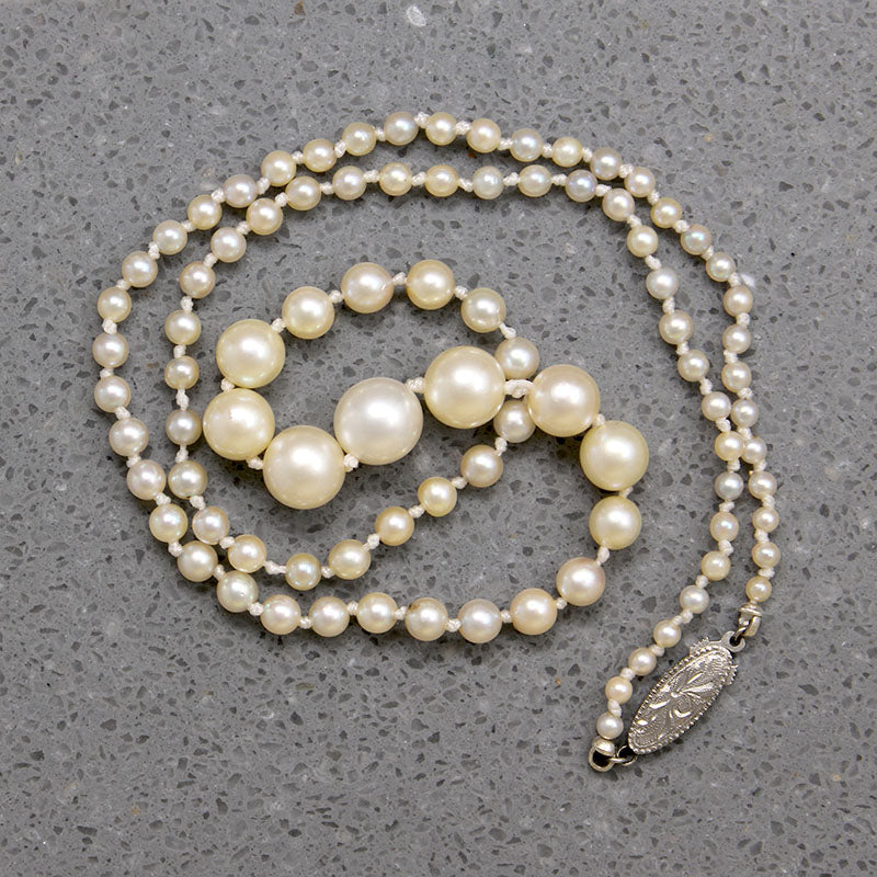 Delicate Princess Length Pearl Necklace