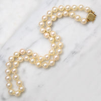 Irresistible 18" Strand of Creamy Pearls with Chic Gold Clasp