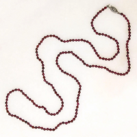 Decadent Hand Knotted Garnet Bead Necklace