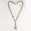 Outstanding Camphor Glass & Diamond Filigree Necklace