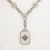 Outstanding Camphor Glass & Diamond Filigree Necklace