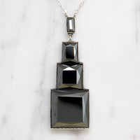 French Art Deco Marcasite Necklace by Lespous