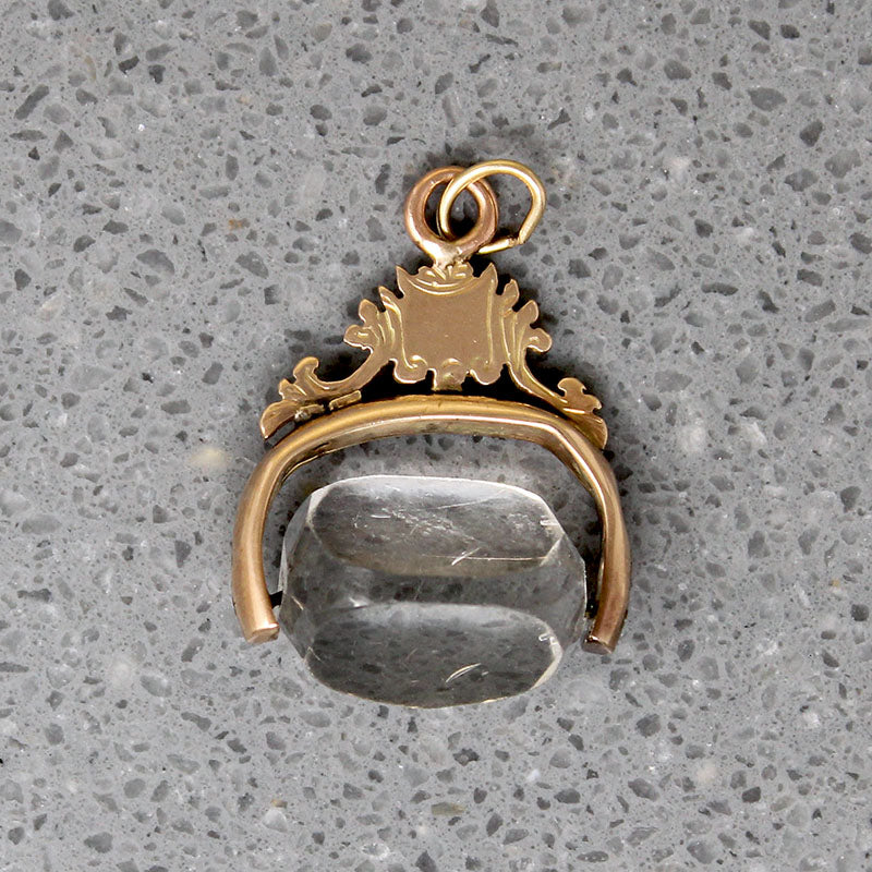 Victorian Rock Crystal & Gold Spinner Fob