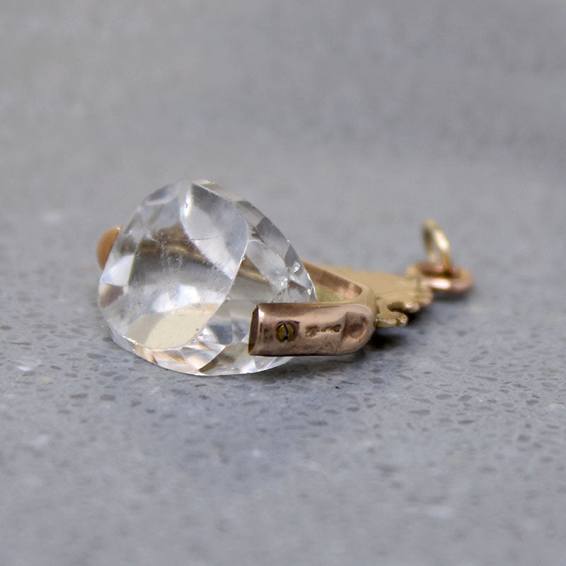 Victorian Rock Crystal & Gold Spinner Fob