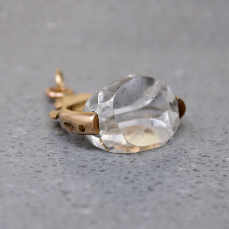 Victorian Rock Crystal & Gold Spinner Fob