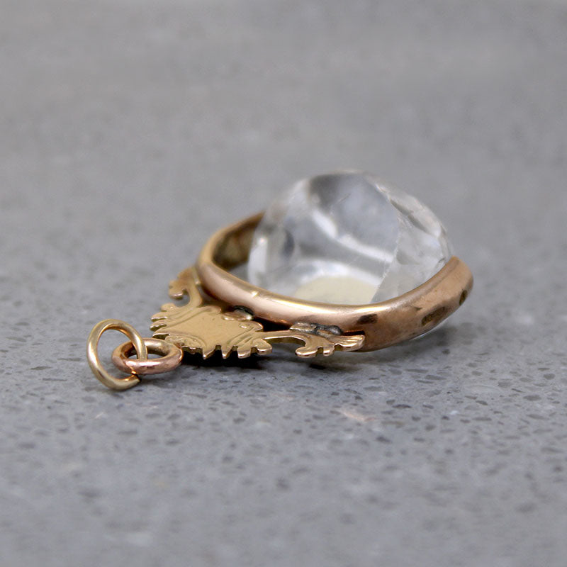 Victorian Rock Crystal & Gold Spinner Fob