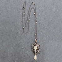 Old Mine Cut Diamonds & Pearls Dreamy Belle Epoch Necklace