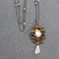 Old Mine Cut Diamonds & Pearls Dreamy Belle Epoch Necklace