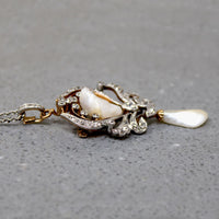 Old Mine Cut Diamonds & Pearls Dreamy Belle Epoch Necklace