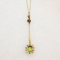 Suffragette Pendant Amethyst Peridot & Pearls