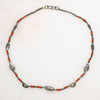 Moroccan Silver & Coral Bead Necklace