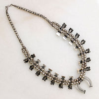 Petite Sterling & Turquoise Squash Blossom Necklace