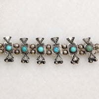 Petite Sterling & Turquoise Squash Blossom Necklace