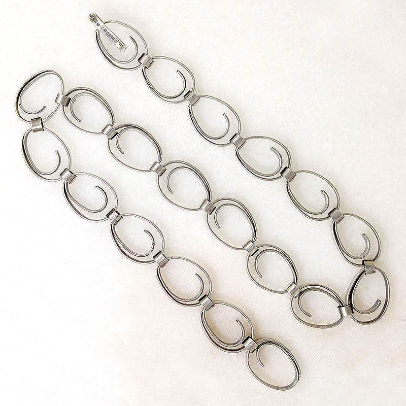 Finnish Sterling Silver Spiral Link Necklace