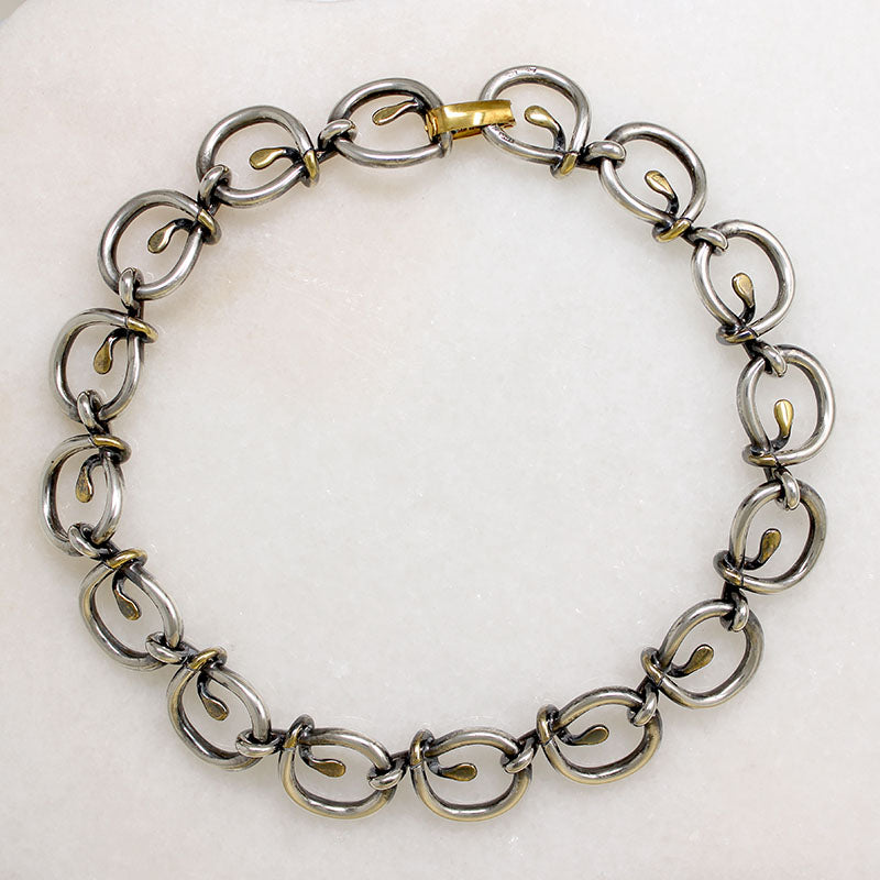 Stylized Snake Sterling & Vermeil Collar by TANE