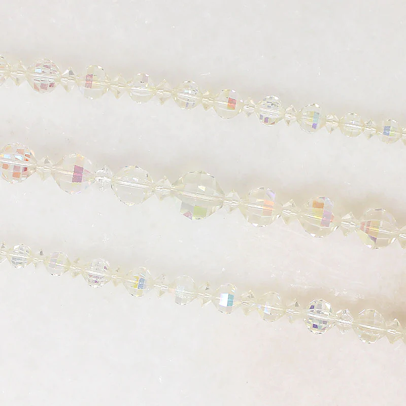 Opalescent AB Finish Graduated Glass Beads