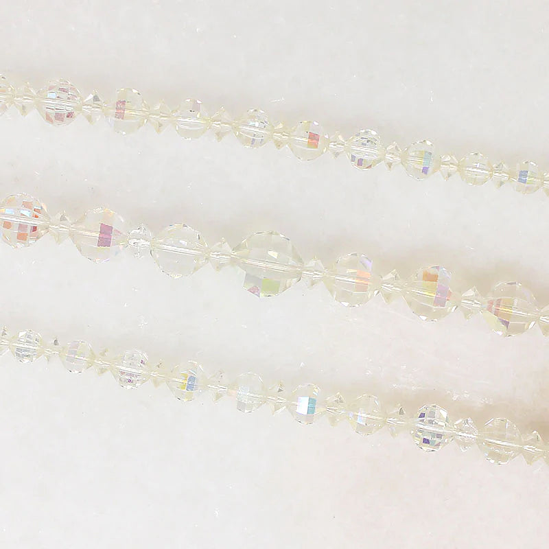 Opalescent AB Finish Graduated Glass Beads