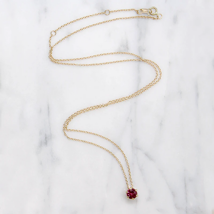 Seductive Pink Tourmaline Solitaire Necklace by 720