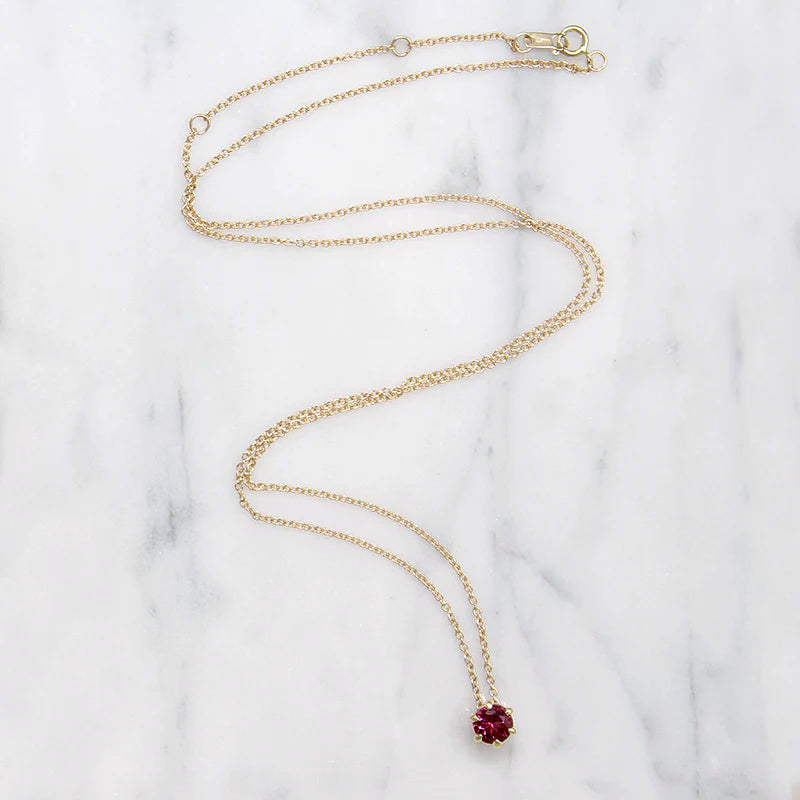 Seductive Pink Tourmaline Solitaire Necklace by 720