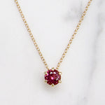 Seductive Pink Tourmaline Solitaire Necklace by 720