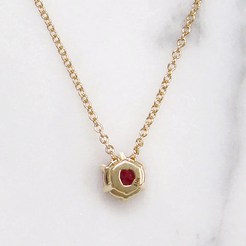 Seductive Pink Tourmaline Solitaire Necklace by 720