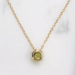 Summery Peridot & Gold Solitaire Necklace by 720